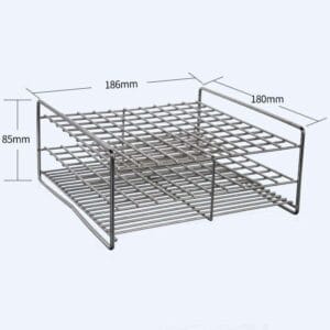 100-Slot Stainless Steel Test Tube Rack, 14 x 14 mm Slots