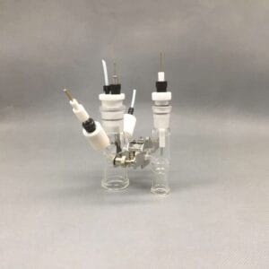 5-Hole Dual Chamber H-Cell Membrane Low Volume Electrochemical Reactor