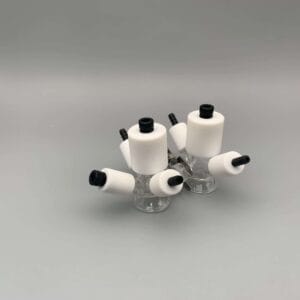 7-Hole Dual Chamber H-Cell Membrane Low Volume Electrochemical Reactor
