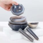 Agate Mortar and Pestle Set-Diameter 30–250mm