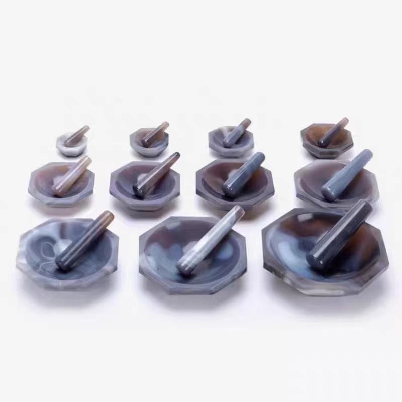 Agate-Mortars-with-pestle-diameter-30-to-200-mm-1-1. Agate Mortar and Pestle Set, Diameter 30 to 250mm, Lab Uses