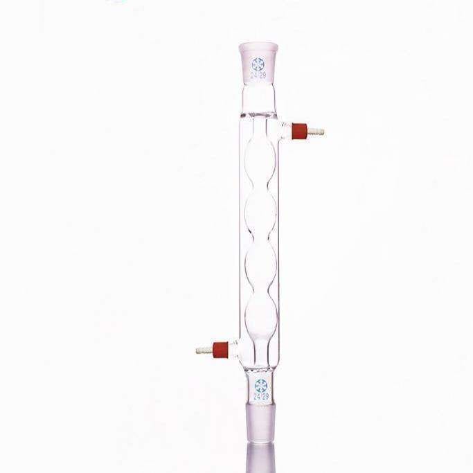 Allihn-condenser-with-joint-and-unscrewable-plastic-con-1-1.jpg Allihn Condenser 200 to 500mm with Joint and Unscrewable Plastic Connectors, Borosilicate 3.3