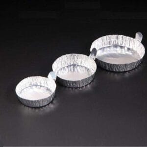 Aluminium Weighing Dishes with Handle, 100 Pcs/Pack