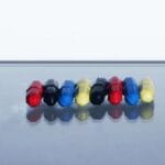 Colored magnetic spinbar with center ring,  size 8 x 25 mm