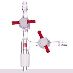 Connecting adapter with 2 PTFE stopcock and joint