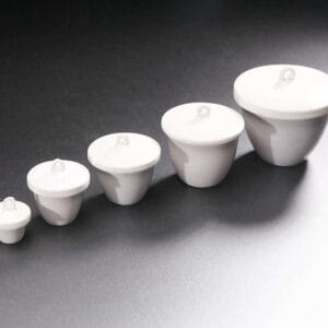 Porcelain Crucible with Cover, Capacity 5 to 300 ml