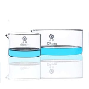 Crystallization dish with spout, clear glass, diameter 60 mm to 230 mm
