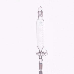 Cylindrical Separating Funnel with Glass Stopcock and Stopper, 50 to 2,000 ml, Graduated
