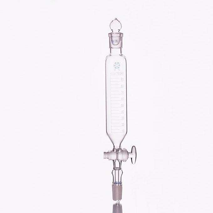 Cylindrical-dropping-funnel-with-stopcock-and-stoppergr-50-ml-14-23 Cylindrical Separating Funnel with Glass Stopcock and Stopper, 50 to 2,000 ml, Graduated