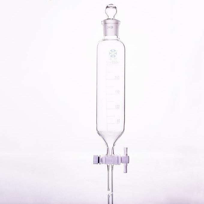 Cylindrical-separating-funnel-with-PTFE-stopcock-gradua-250-ml Cylindrical Separating Funnel with PTFE Stopcock, Graduated, 50 ml to 1,000 ml