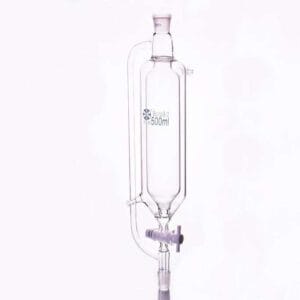 Double jacketed dropping funnel with pressure compensation and PTFE stopcock, 50 ml to 2.000 ml