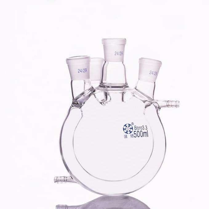 Double-jacketed-four-necked-round-bottom-flask-capacity-500-ml-24-29-14-23-1.jpg Double jacketed four-necked round-bottom flask, capacity 500 to 50.000 ml