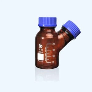 Double-Necked HPLC Bottle, Brown Borosilicate Glass 3.3, GL45 Screw Cap, 250-2000 ml