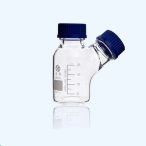 Double-necked HPLC bottle with GL45 screw cap, capacity 250 to 2.000 ml