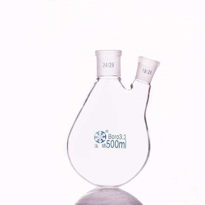 Double-necked-evaporating-flask-bevelled-side-necks-25-500-ml-19-26-14-23-1.jpg Double-necked evaporating flask, bevelled side necks, 25 to 3.000 ml