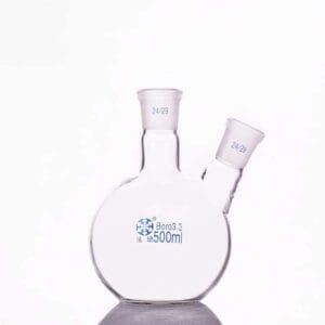 Double-necked flat-bottom flask, bevelled side necks,  10.000 ml(10L) to 50.000 ml (50L)