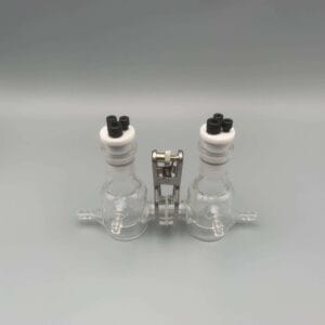 Dual chamber H-cell membrane low volume electrochemical reactor with water jacket
