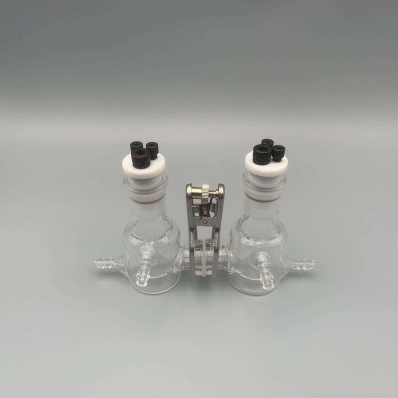 Dual chamber H-cell membrane low volume electrochemical reactor with water jacket