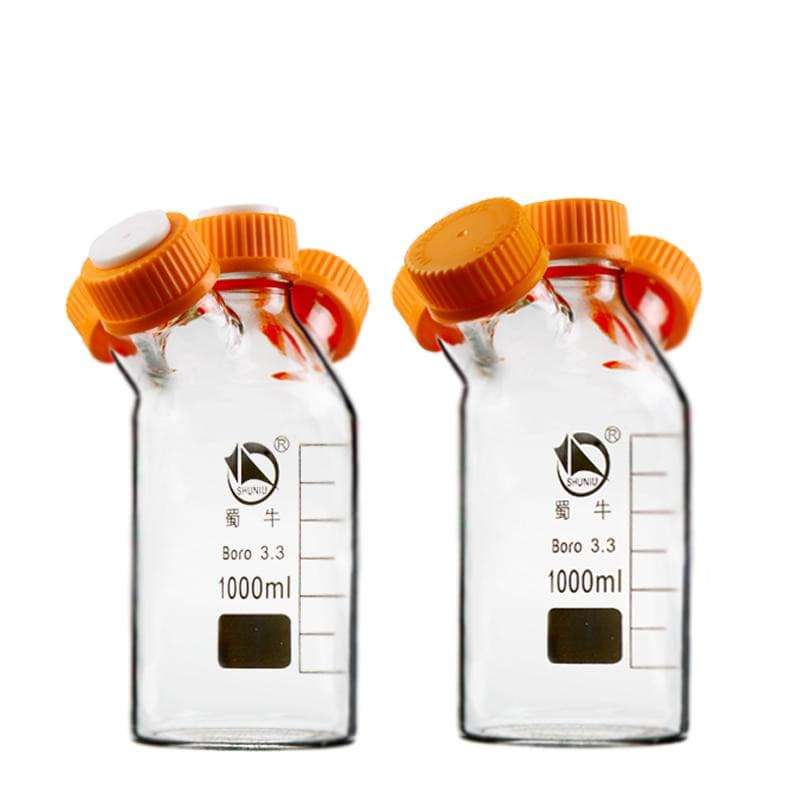 Four-necked-HPLC-bottle-with-GL45-screw-cap-capacity-25-1-1.jpg Four-Necked HPLC Bottle, Borosilicate Glass 3.3, GL45 Screw Cap, 250-20,000 ml