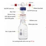 Gas Washing Bottle with Screw Cap, Graduated, 100-1000ml-PP cap-1