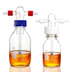 Gas washing bottle with screw cap, graduated, 100 to 1.000 ml