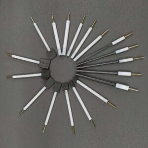 Graphite rod working electrodes with PTFE rod