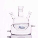 Half jacketed three-necked round-bottom flask, capacity 500 to 2.000 ml