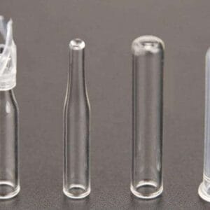 Micro-Inserts for Autosampler Vials, 100 pcs/pack, Conical/Flat Base, with Optional Spring & Plastic Variants