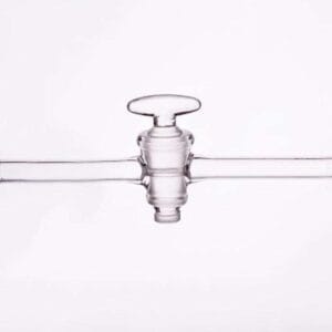 One-way tap with glass stopcock, hole diameter 2 to 8 mm