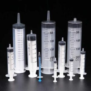 PVC Disposable Syringe with Double Sealing Ring, Capacity 1 to 100 ml