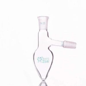 Pear-shaped flask with side tube and joint,  25 to 500 ml
