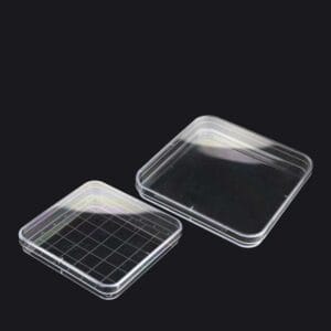 Petri Dish Square, Polystyrene (Plastic PS), with Grid, 10 Units/Pack