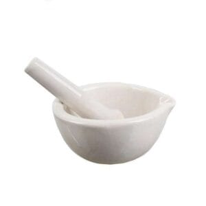 Porcelain mortar with pestle, diameter 6 to 25.5 cm
