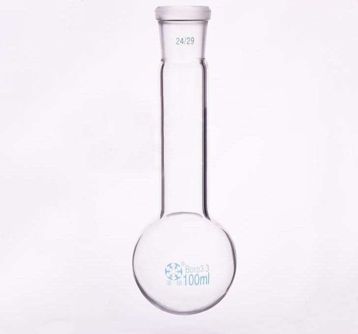 Round-bottom-flask-with-long-neck-and-joint-25-to-3.000-100-ml-14-23-1.jpg Round bottom flask with long neck and joint, 25 to 3.000 ml