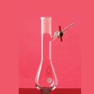 Schlenk Kjeldahl flask with stopcock on side, capacity 50 to 1.000 ml
