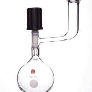 Schlenk flask with high vacuum valve and O-ring neck on side, capacity 10 to 250 ml