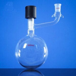 Schlenk Flask with High Vacuum Valve and Neck on side, capacity 50 to 1.000 ml