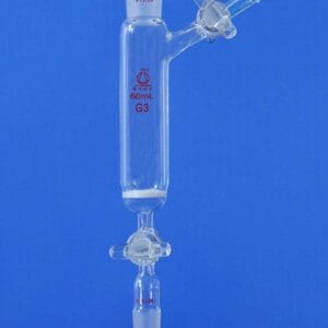 Schlenk funnel with frit and stopcock on side, capacity 60 to 200 ml