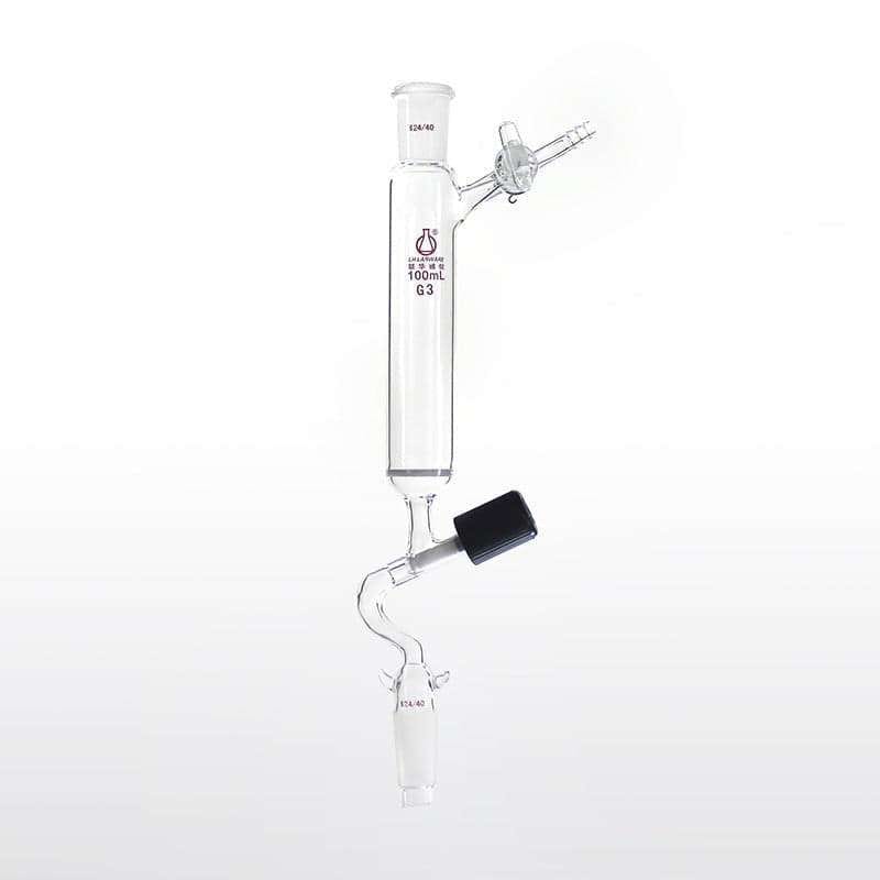 Schlenk-funnel-with-frit-high-vacuum-valve-and-stopcock-1-1.jpg Schlenk funnel with frit, high vacuum valve and stopcock on side, capacity 100 to 250 ml