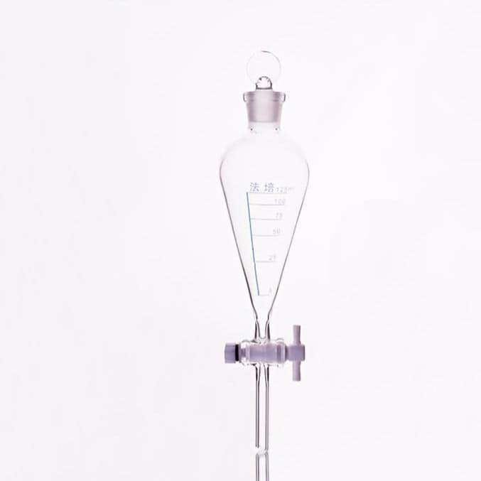 Separating-funnel-acc.-to-Squibb-with-PTFE-stopcock-and1-125-ml-1.jpg Graduated Squibb Separating Funnel, PTFE Stopcock, 125 to 1000 ml