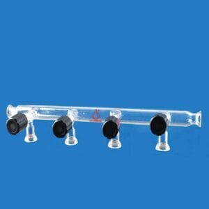 Single bank vacuum manifold with #15 Oring flange, ports 3 to 5 ,Schlenk line