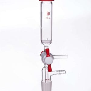 Solid-phase peptide synthesis vessel, capacity 10 to 500 ml