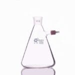 Suction bottle in erlenmeyer shape with unscrewable plastic connector, capacity 100 to 10.000 ml