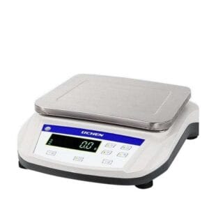 Table balance with stainless steel weighing plate, range 6 to 30 KG, readability 0.1 g