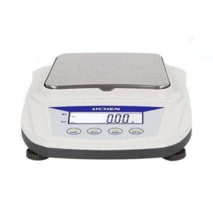 Table balance with stainless steel weighing plate,range 300 to 2.000 g, readability 0.01 g