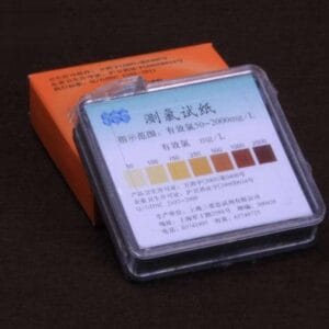 Test paper for chlorine, measuring range 50 to 2000 mg/L , 4 meter/pack