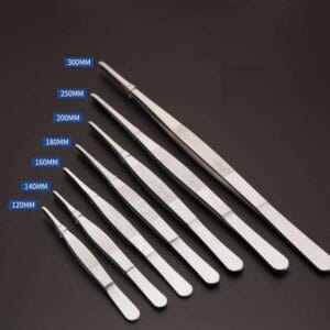 Tweezers with straight tip, length 10 to 30 cm