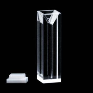 UV quartz micro cuvette with PTFE lid, lightpath 10 mm, 4 clear windows