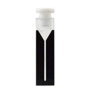 UV quartz semi micro black cuvettes with PTFE stopper, Lightpath 10 mm, 2 clear windows