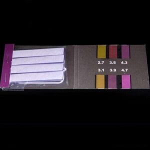 pH indicator papers, measuring range 2.7 to 4.7